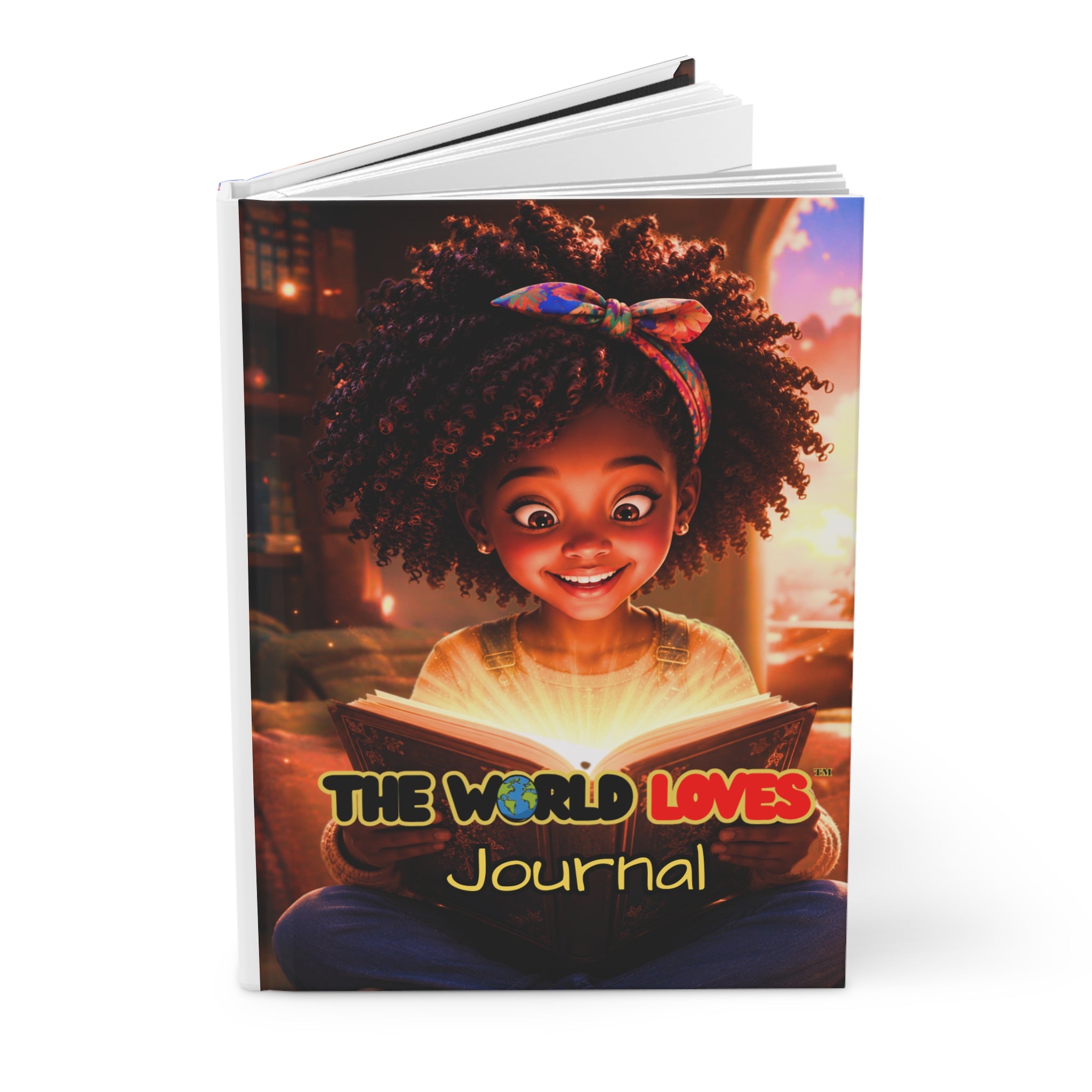 The World Loves™ Kids Reading Hardcover Journal — African American Siblings Inspirational Notebook