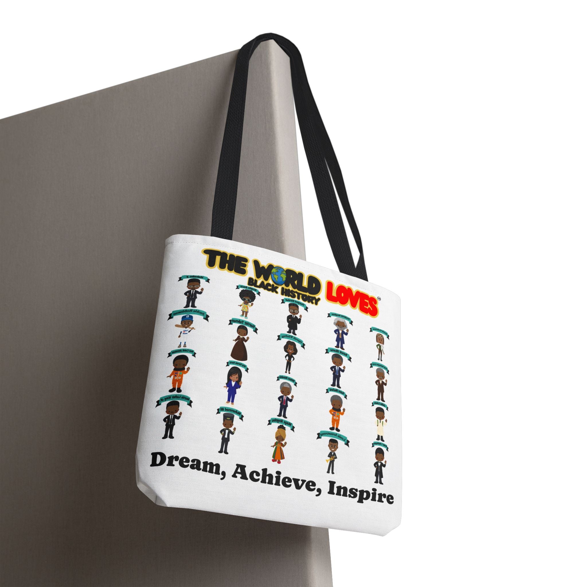 The World Loves™ Black History Tote — "Dream, Achieve, Inspire" Inspirational Tote Bag