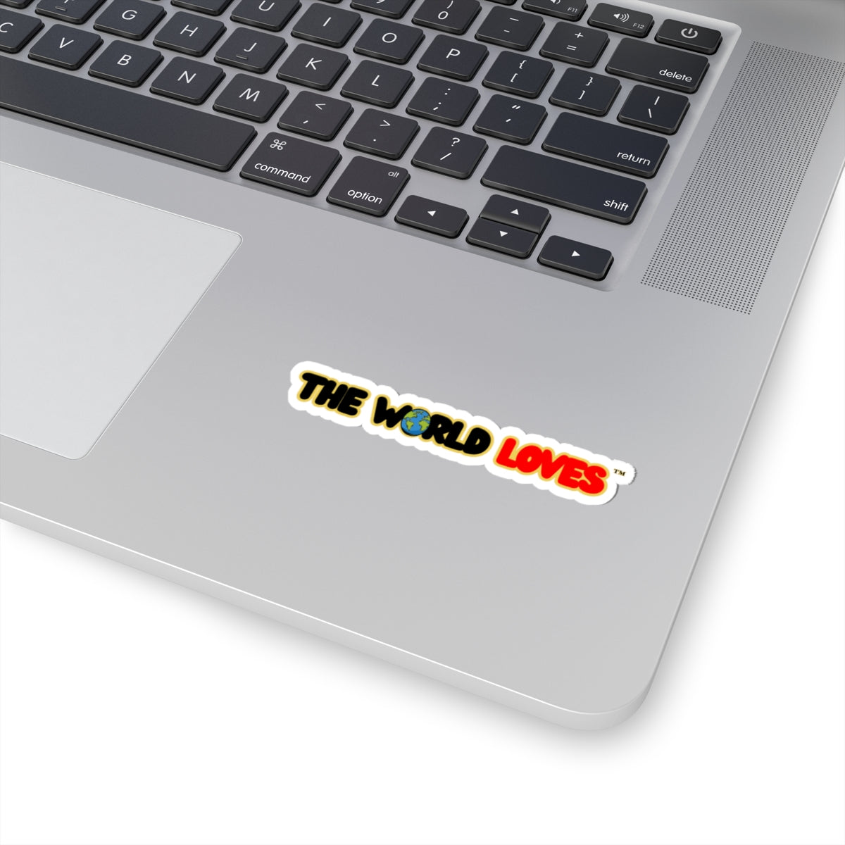 The World Loves™ Eco Globe Love Kiss-Cut Sticker — Laptop & Water Bottle Decal