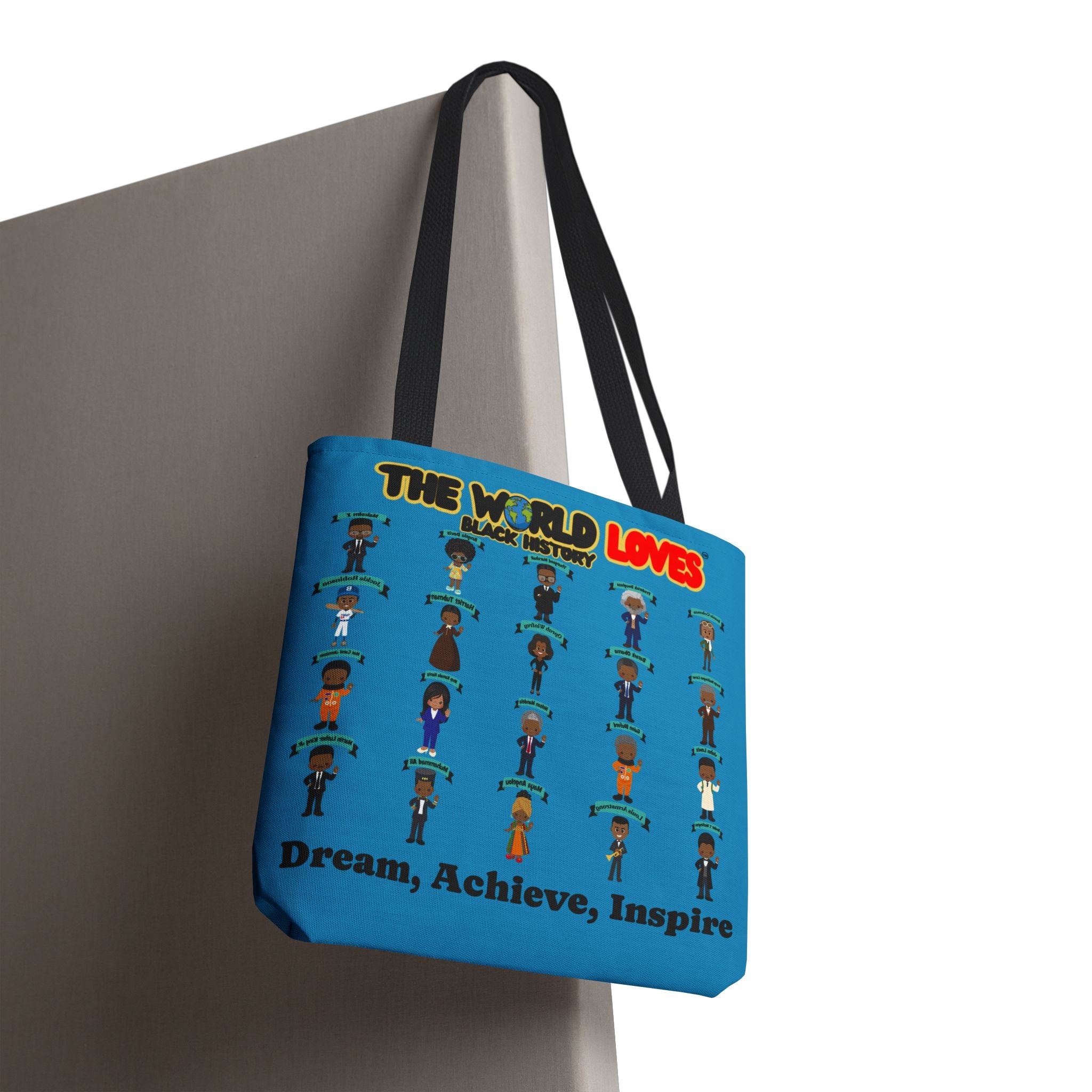 The World Loves™ Black History Tote — "Dream, Achieve, Inspire" Inspirational Tote Bag