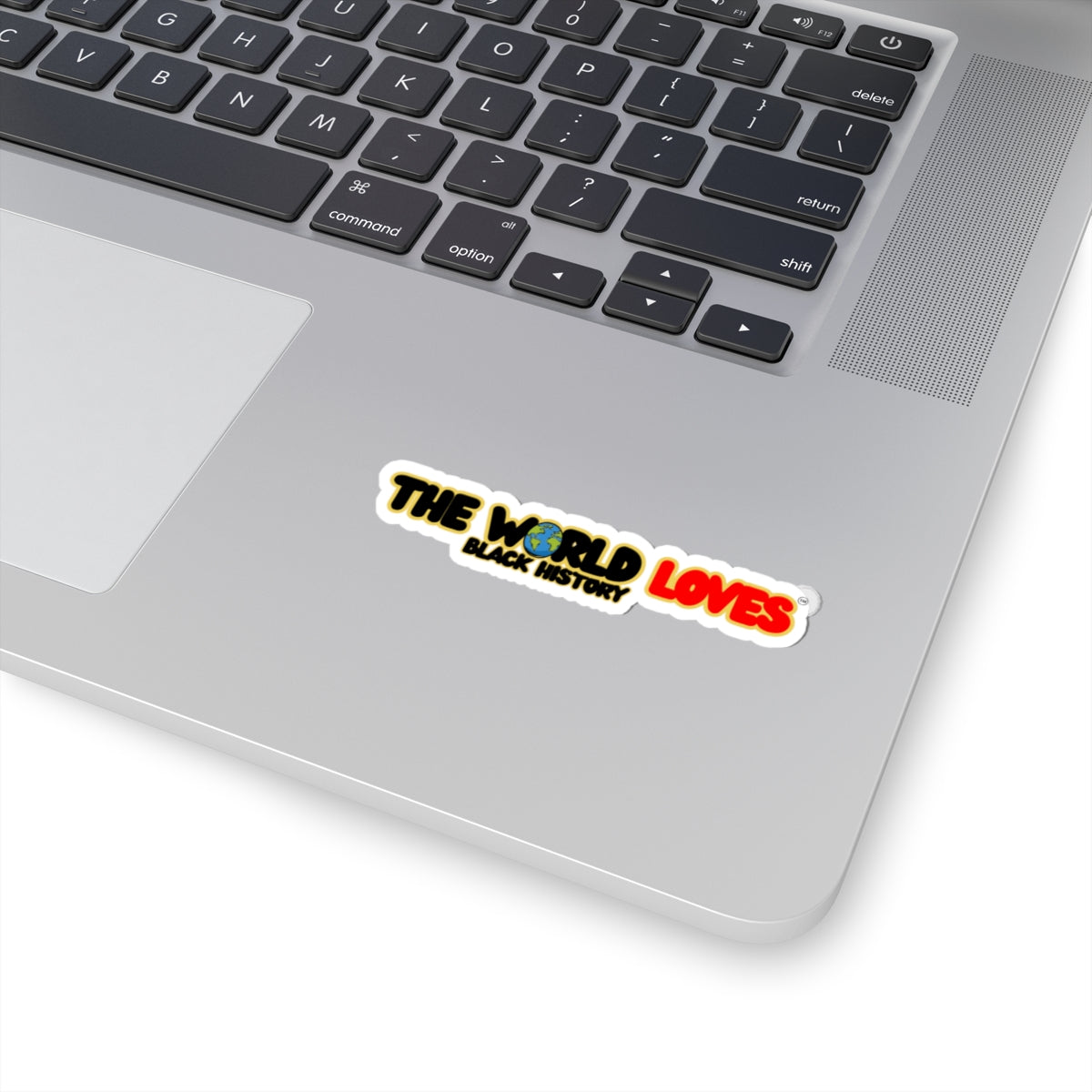 The World Loves™ Black History Eco Globe Love Kiss-Cut Sticker — Laptop & Water Bottle Decal