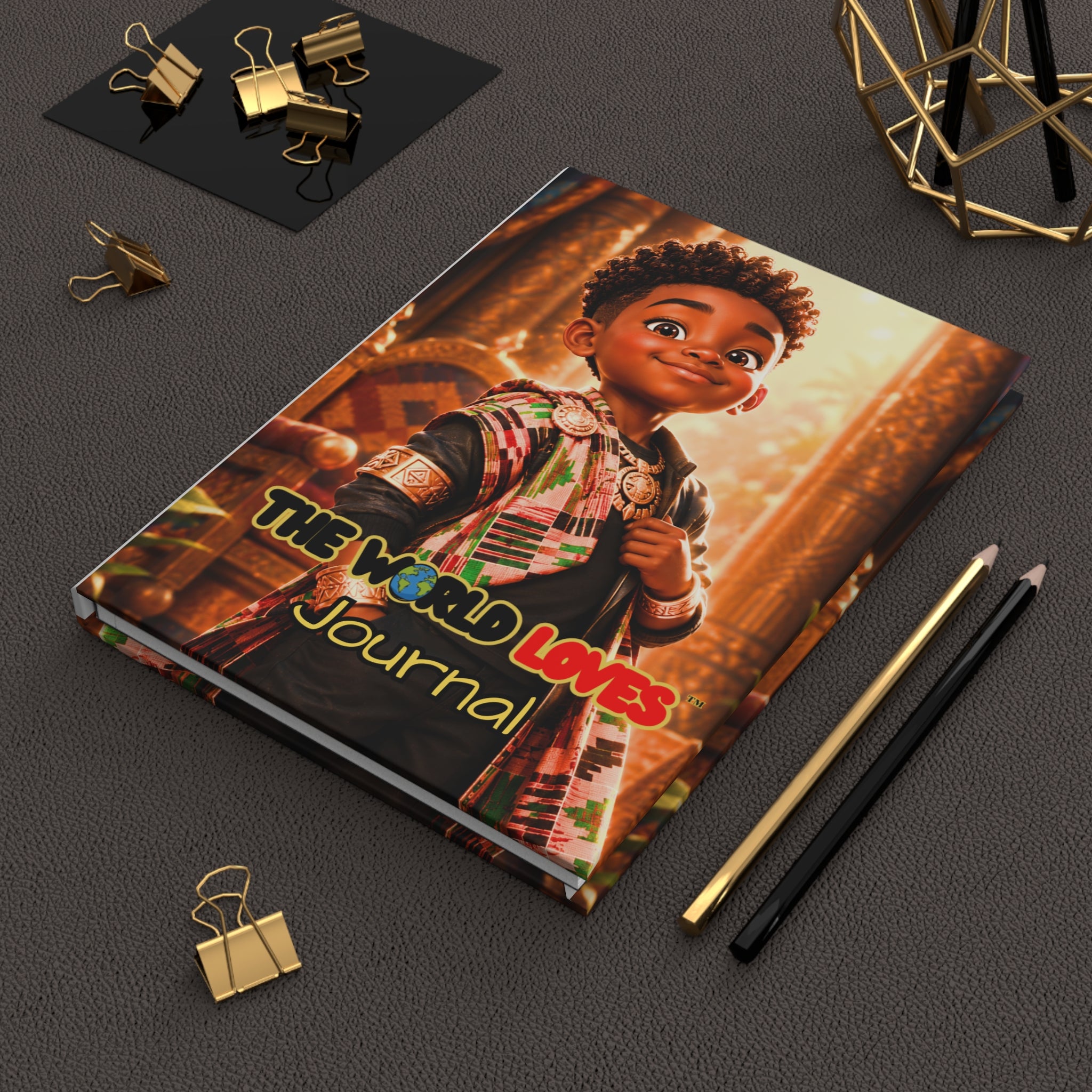 The World Loves™ Kids Reading Hardcover Journal — African American Siblings Inspirational Notebook