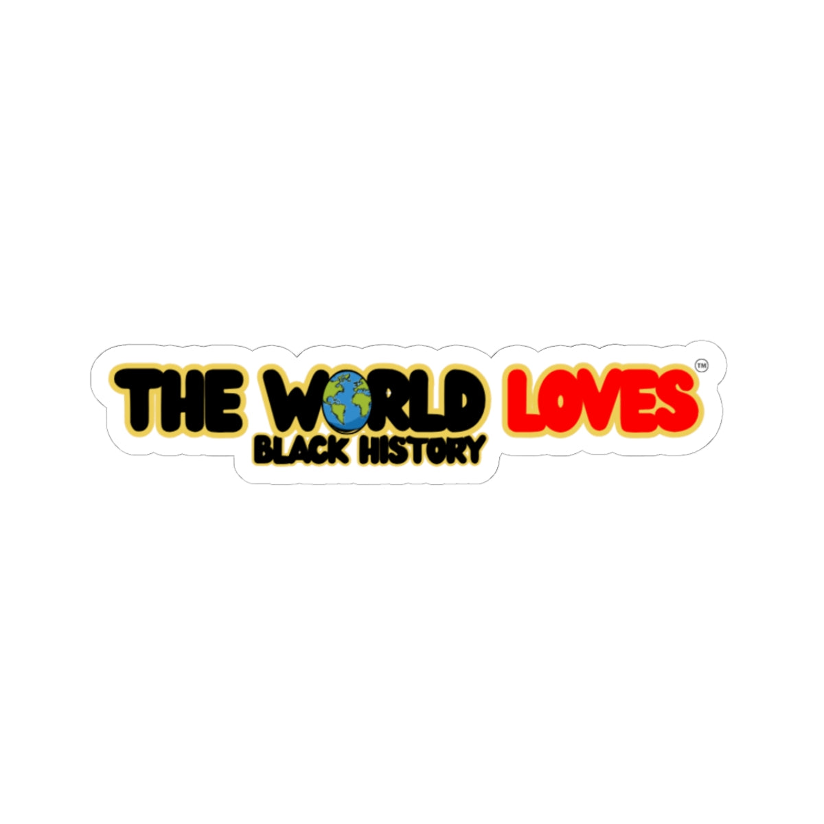 The World Loves™ Black History Eco Globe Love Kiss-Cut Sticker — Laptop & Water Bottle Decal