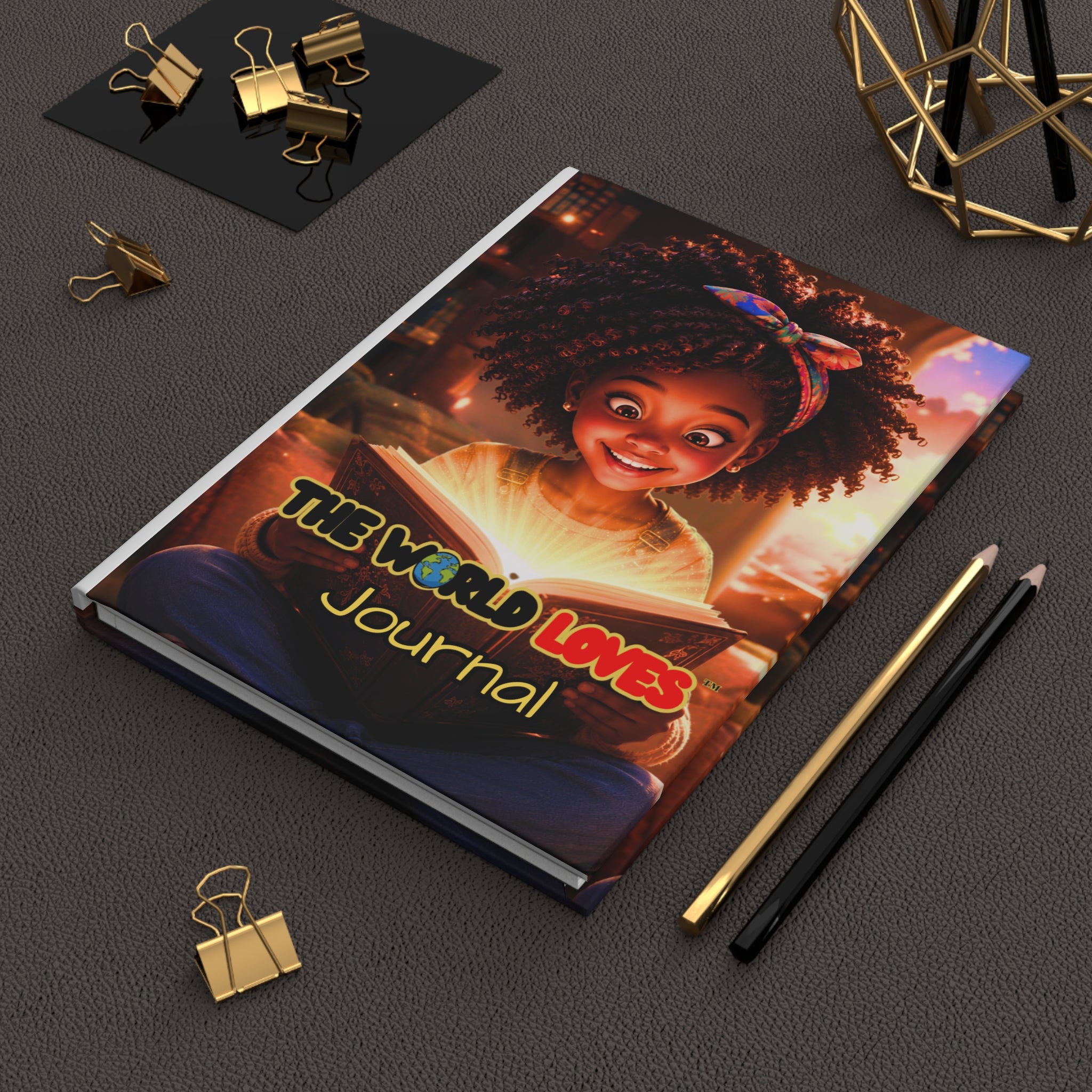 The World Loves™ Kids Reading Hardcover Journal — African American Siblings Inspirational Notebook