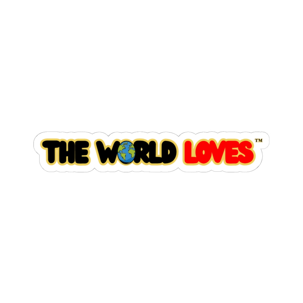 The World Loves™ Eco Globe Love Kiss-Cut Sticker — Laptop & Water Bottle Decal